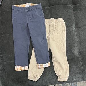 Blue and Tan Kids' Pants Set